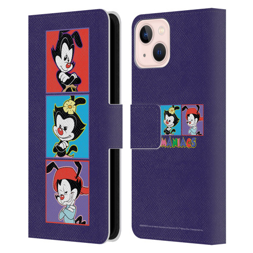 Animaniacs Graphics Tiles Leather Book Wallet Case Cover For Apple iPhone 13