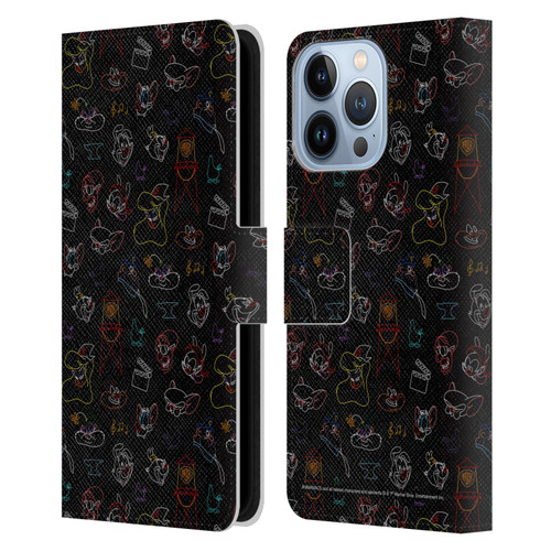 Animaniacs Graphics Pattern Leather Book Wallet Case Cover For Apple iPhone 13 Pro