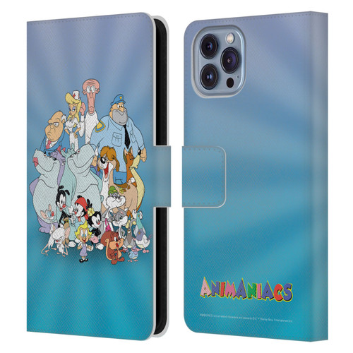Animaniacs Graphics Group Leather Book Wallet Case Cover For Apple iPhone 14