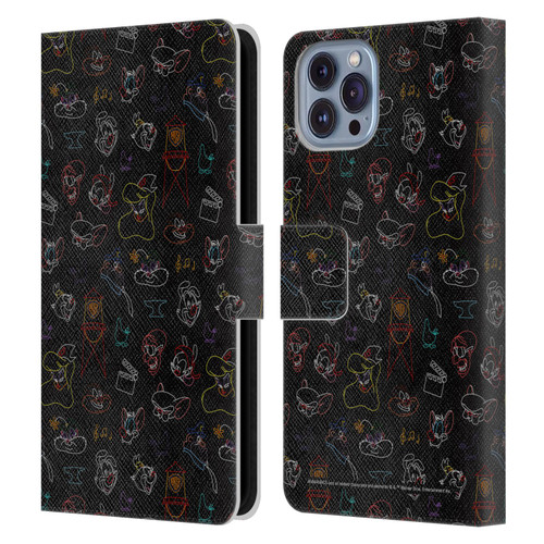 Animaniacs Graphics Pattern Leather Book Wallet Case Cover For Apple iPhone 14