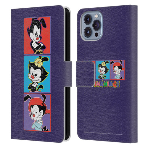 Animaniacs Graphics Tiles Leather Book Wallet Case Cover For Apple iPhone 14
