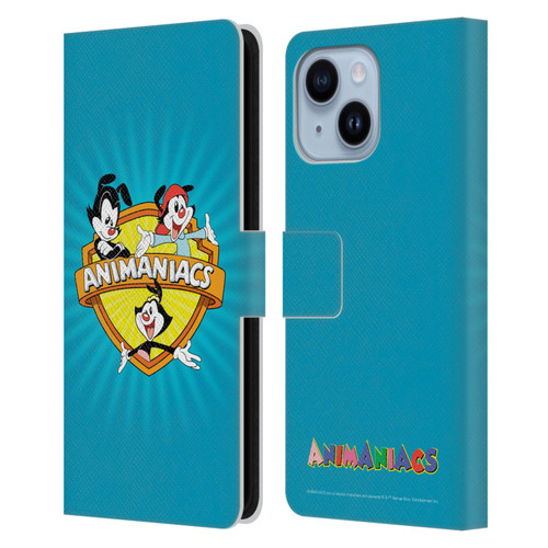 Animaniacs Graphics Logo Leather Book Wallet Case Cover For Apple iPhone 14 Plus
