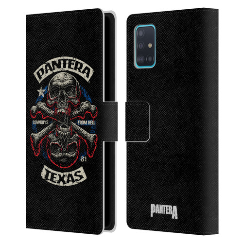 Pantera Art Double Cross Leather Book Wallet Case Cover For Samsung Galaxy A51 (2019)