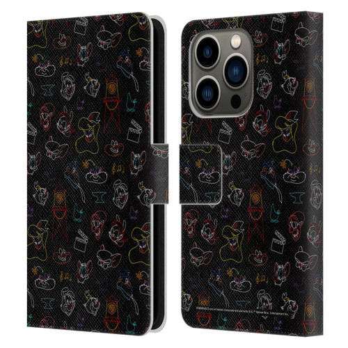 Animaniacs Graphics Pattern Leather Book Wallet Case Cover For Apple iPhone 14 Pro
