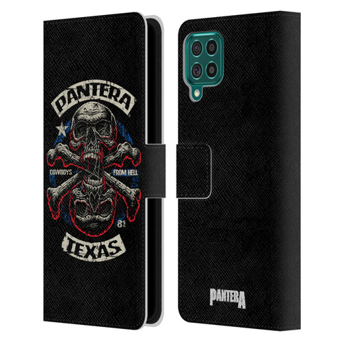 Pantera Art Double Cross Leather Book Wallet Case Cover For Samsung Galaxy F62 (2021)