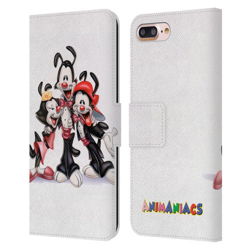 Animaniacs Graphics Formal Leather Book Wallet Case Cover For Apple iPhone 7 Plus / iPhone 8 Plus