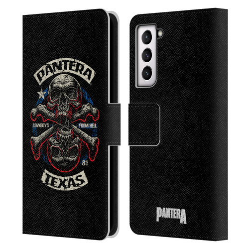 Pantera Art Double Cross Leather Book Wallet Case Cover For Samsung Galaxy S21 5G