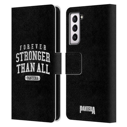 Pantera Art Stronger Than All Leather Book Wallet Case Cover For Samsung Galaxy S21 5G