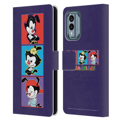 Animaniacs Graphics Tiles Leather Book Wallet Case Cover For Nokia X30