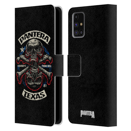 Pantera Art Double Cross Leather Book Wallet Case Cover For Samsung Galaxy M31s (2020)