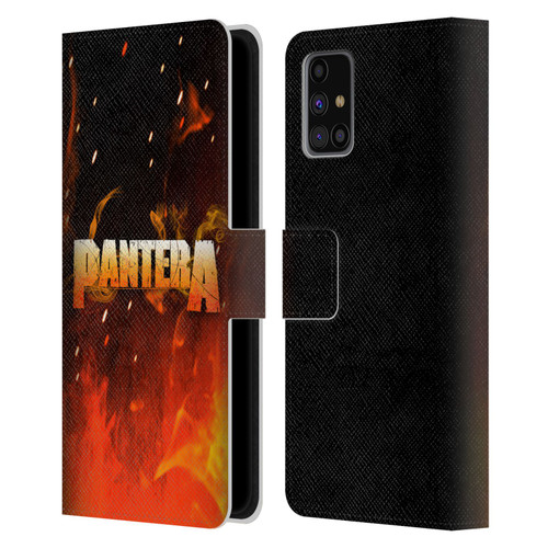 Pantera Art Fire Leather Book Wallet Case Cover For Samsung Galaxy M31s (2020)
