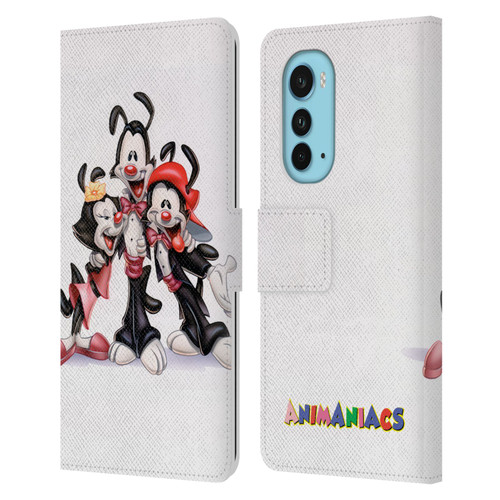 Animaniacs Graphics Formal Leather Book Wallet Case Cover For Motorola Edge (2022)