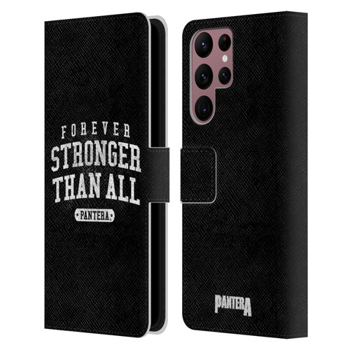 Pantera Art Stronger Than All Leather Book Wallet Case Cover For Samsung Galaxy S22 Ultra 5G
