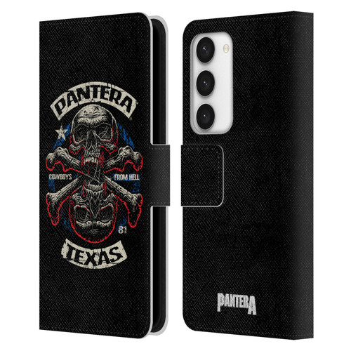 Pantera Art Double Cross Leather Book Wallet Case Cover For Samsung Galaxy S23 5G