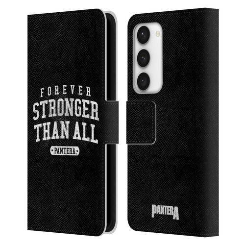 Pantera Art Stronger Than All Leather Book Wallet Case Cover For Samsung Galaxy S23 5G