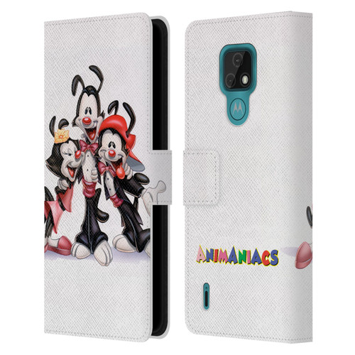 Animaniacs Graphics Formal Leather Book Wallet Case Cover For Motorola Moto E7