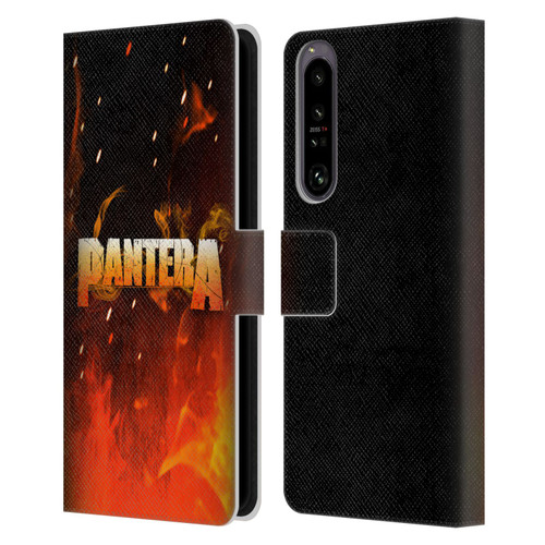 Pantera Art Fire Leather Book Wallet Case Cover For Sony Xperia 1 IV