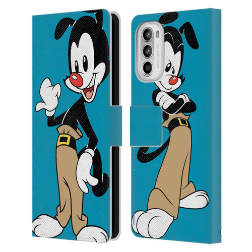 Animaniacs Graphics Yakko Leather Book Wallet Case Cover For Motorola Moto G52