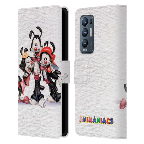 Animaniacs Graphics Formal Leather Book Wallet Case Cover For OPPO Find X3 Neo / Reno5 Pro+ 5G