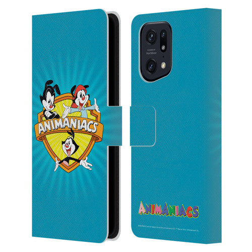 Animaniacs Graphics Logo Leather Book Wallet Case Cover For OPPO Find X5 Pro
