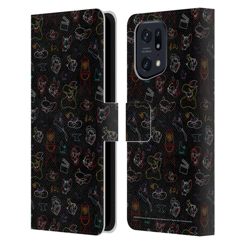 Animaniacs Graphics Pattern Leather Book Wallet Case Cover For OPPO Find X5 Pro