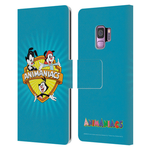 Animaniacs Graphics Logo Leather Book Wallet Case Cover For Samsung Galaxy S9