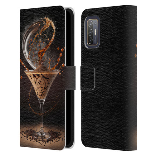 Spacescapes Cocktails Contemporary, Espresso Martini Leather Book Wallet Case Cover For HTC Desire 21 Pro 5G