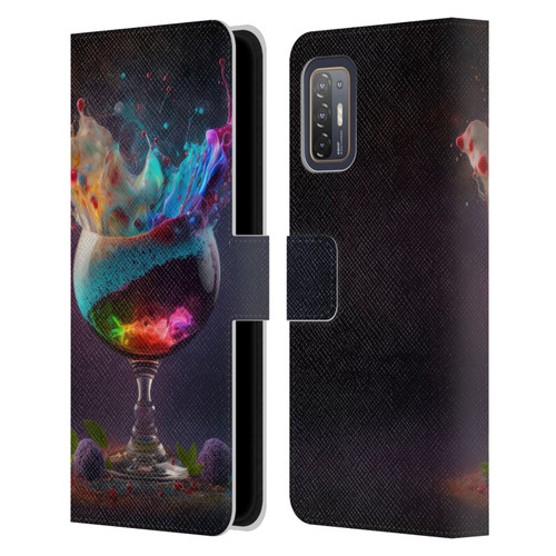 Spacescapes Cocktails Universal Magic Leather Book Wallet Case Cover For HTC Desire 21 Pro 5G