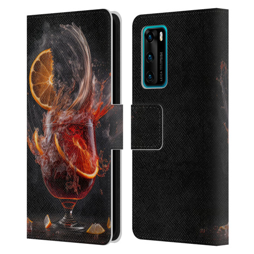Spacescapes Cocktails Gin Explosion, Negroni Leather Book Wallet Case Cover For Huawei P40 5G