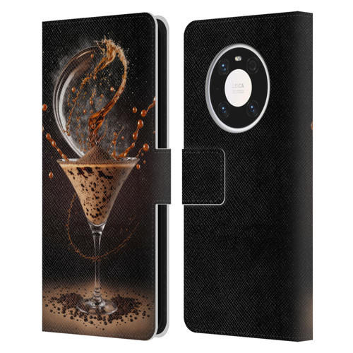 Spacescapes Cocktails Contemporary, Espresso Martini Leather Book Wallet Case Cover For Huawei Mate 40 Pro 5G