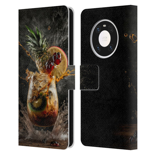 Spacescapes Cocktails Exploding Mai Tai Leather Book Wallet Case Cover For Huawei Mate 40 Pro 5G