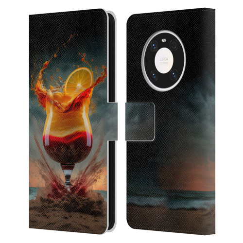 Spacescapes Cocktails Summer On The Beach Leather Book Wallet Case Cover For Huawei Mate 40 Pro 5G
