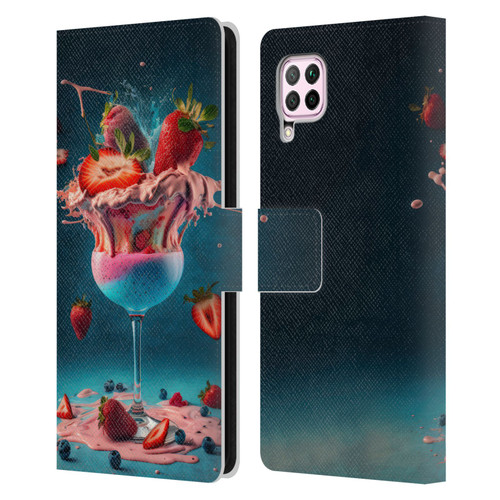 Spacescapes Cocktails Frozen Strawberry Daiquiri Leather Book Wallet Case Cover For Huawei Nova 6 SE / P40 Lite