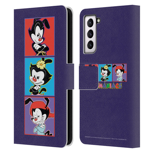 Animaniacs Graphics Tiles Leather Book Wallet Case Cover For Samsung Galaxy S21 5G