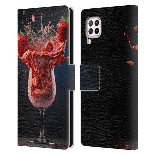 Spacescapes Cocktails Strawberry Infusion Daiquiri Leather Book Wallet Case Cover For Huawei Nova 6 SE / P40 Lite