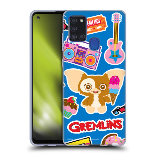 Gremlins Graphics Sticker Print Soft Gel Case for Samsung Galaxy A21s (2020)