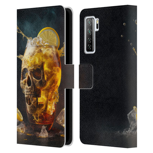 Spacescapes Cocktails Long Island Ice Tea Leather Book Wallet Case Cover For Huawei Nova 7 SE/P40 Lite 5G