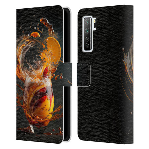 Spacescapes Cocktails Modern Twist, Hurricane Leather Book Wallet Case Cover For Huawei Nova 7 SE/P40 Lite 5G