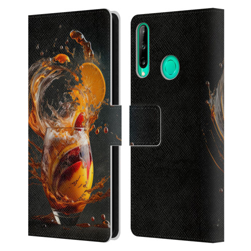 Spacescapes Cocktails Modern Twist, Hurricane Leather Book Wallet Case Cover For Huawei P40 lite E