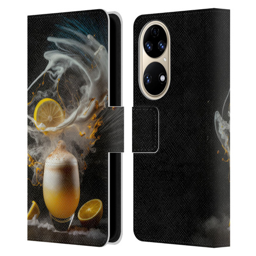 Spacescapes Cocktails Explosive Elixir, Whisky Sour Leather Book Wallet Case Cover For Huawei P50