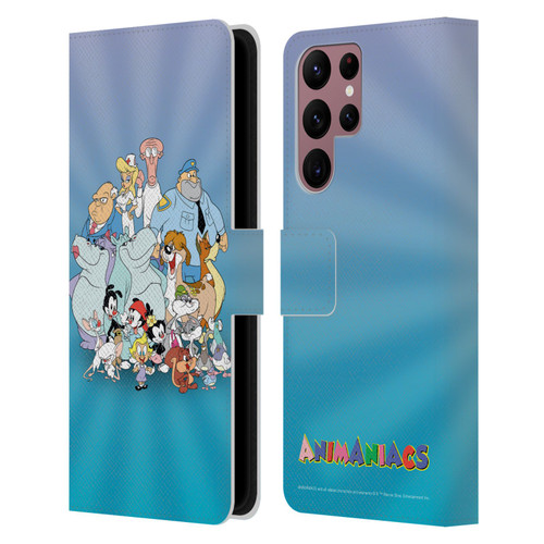 Animaniacs Graphics Group Leather Book Wallet Case Cover For Samsung Galaxy S22 Ultra 5G