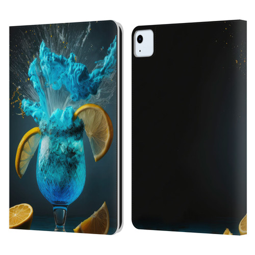 Spacescapes Cocktails Blue Lagoon Explosion Leather Book Wallet Case Cover For Apple iPad Air 2020 / 2022