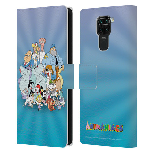Animaniacs Graphics Group Leather Book Wallet Case Cover For Xiaomi Redmi Note 9 / Redmi 10X 4G