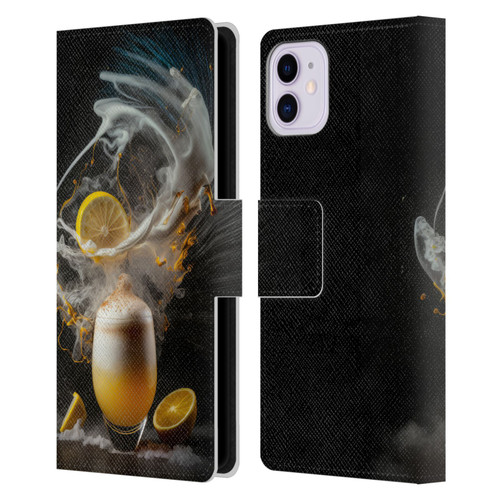 Spacescapes Cocktails Explosive Elixir, Whisky Sour Leather Book Wallet Case Cover For Apple iPhone 11
