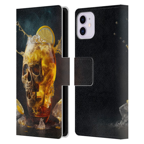 Spacescapes Cocktails Long Island Ice Tea Leather Book Wallet Case Cover For Apple iPhone 11