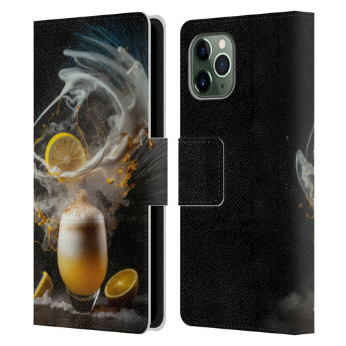 Spacescapes Cocktails Explosive Elixir, Whisky Sour Leather Book Wallet Case Cover For Apple iPhone 11 Pro