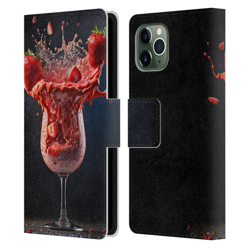 Spacescapes Cocktails Strawberry Infusion Daiquiri Leather Book Wallet Case Cover For Apple iPhone 11 Pro