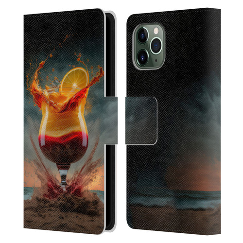 Spacescapes Cocktails Summer On The Beach Leather Book Wallet Case Cover For Apple iPhone 11 Pro