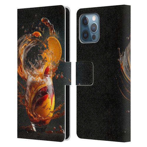 Spacescapes Cocktails Modern Twist, Hurricane Leather Book Wallet Case Cover For Apple iPhone 12 Pro Max