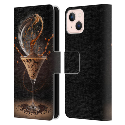 Spacescapes Cocktails Contemporary, Espresso Martini Leather Book Wallet Case Cover For Apple iPhone 13